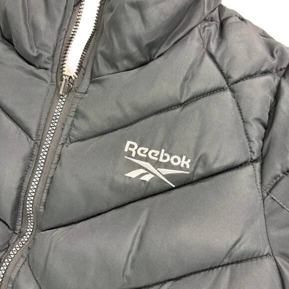 Women’s Reversible Hooded Winter Coat Puffer Jacket Black/White Faux Fur Size L - Picture 4 of 13